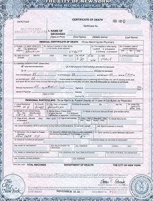 new york death certificate 1