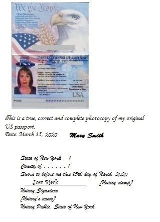 photocopy of passport
