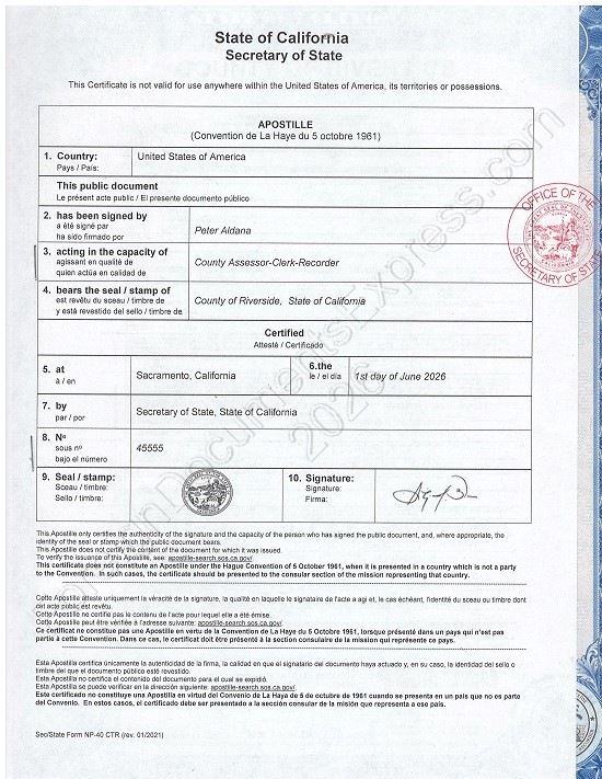 California Hague apostille 2026 California Hague apostille