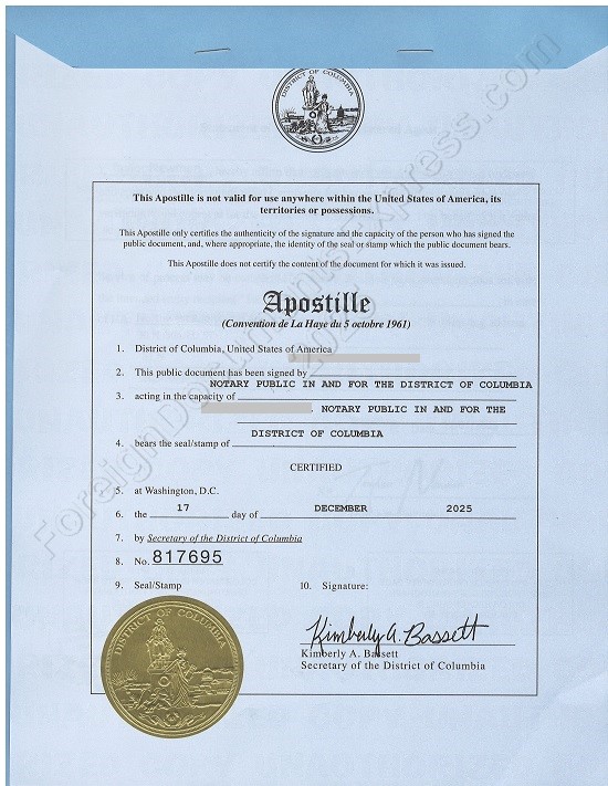 DC Hague apostille Apostilles from DC