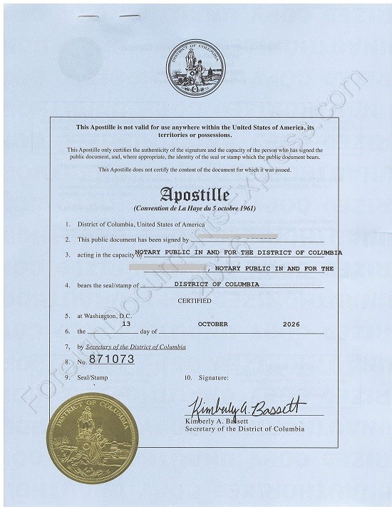 DC Hague apostille Apostilles from DC