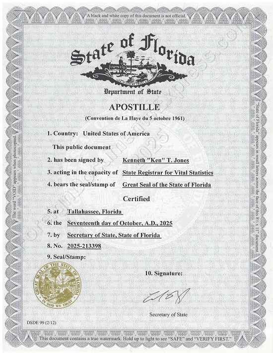 Florida apostille Florida hague apostille