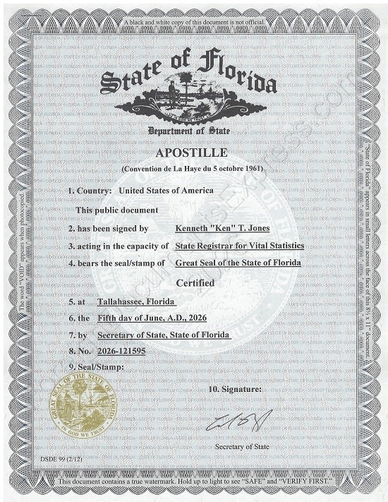Florida Hague apostille 2026 Florida apostille