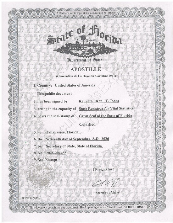 Florida Hague apostille 2026 Florida apostille