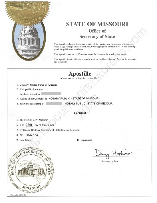 Missouri apostille