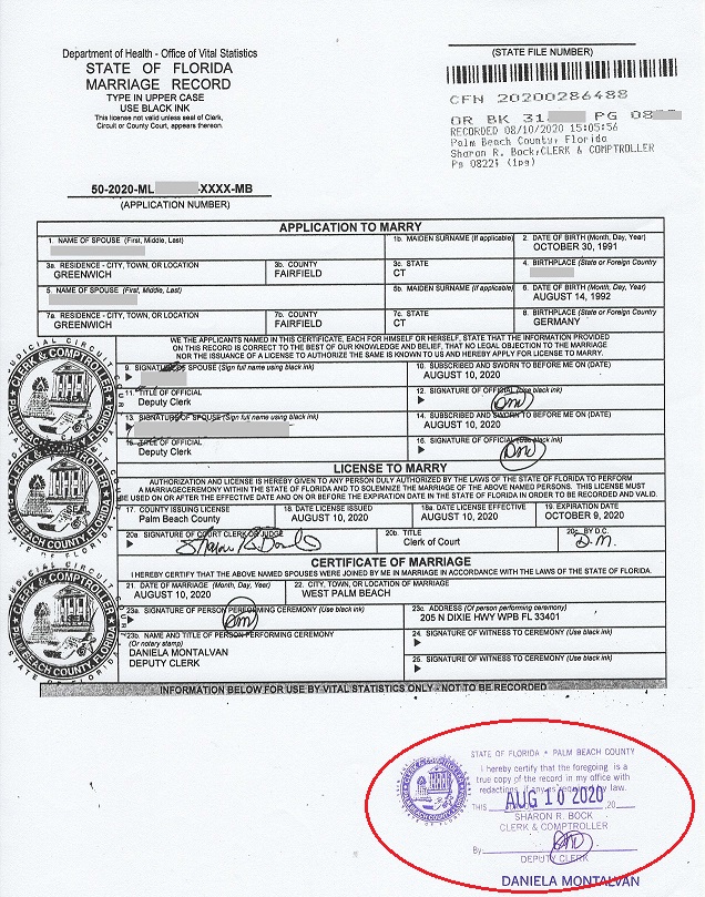 florida marriage license eligible for apostille 2