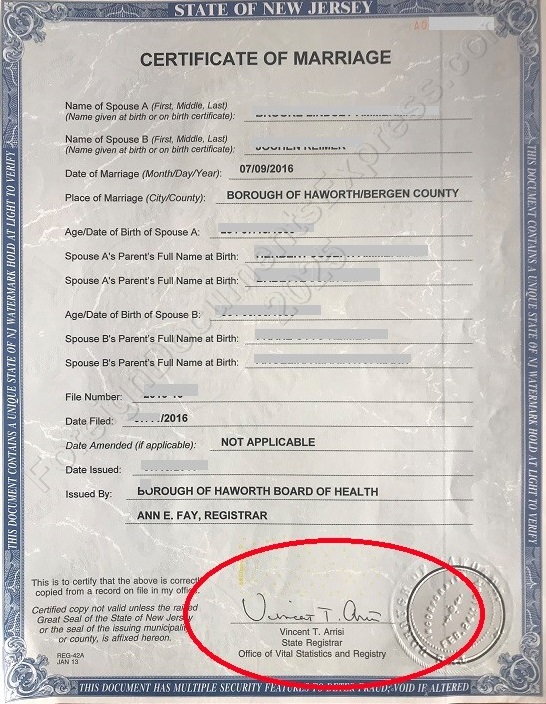 new jersey marriage certificate 2025W