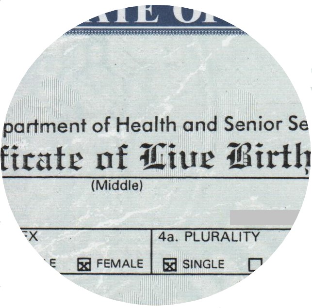New Jersey birth certificate