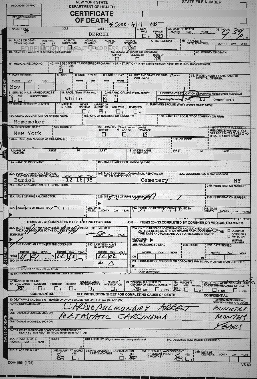 death certificate new york albany 2
