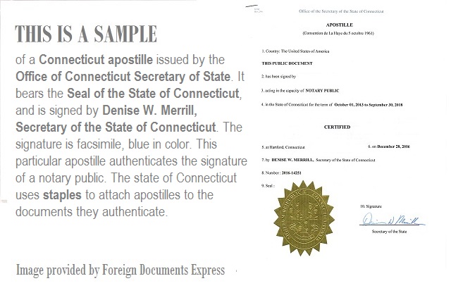 apostille connecticut